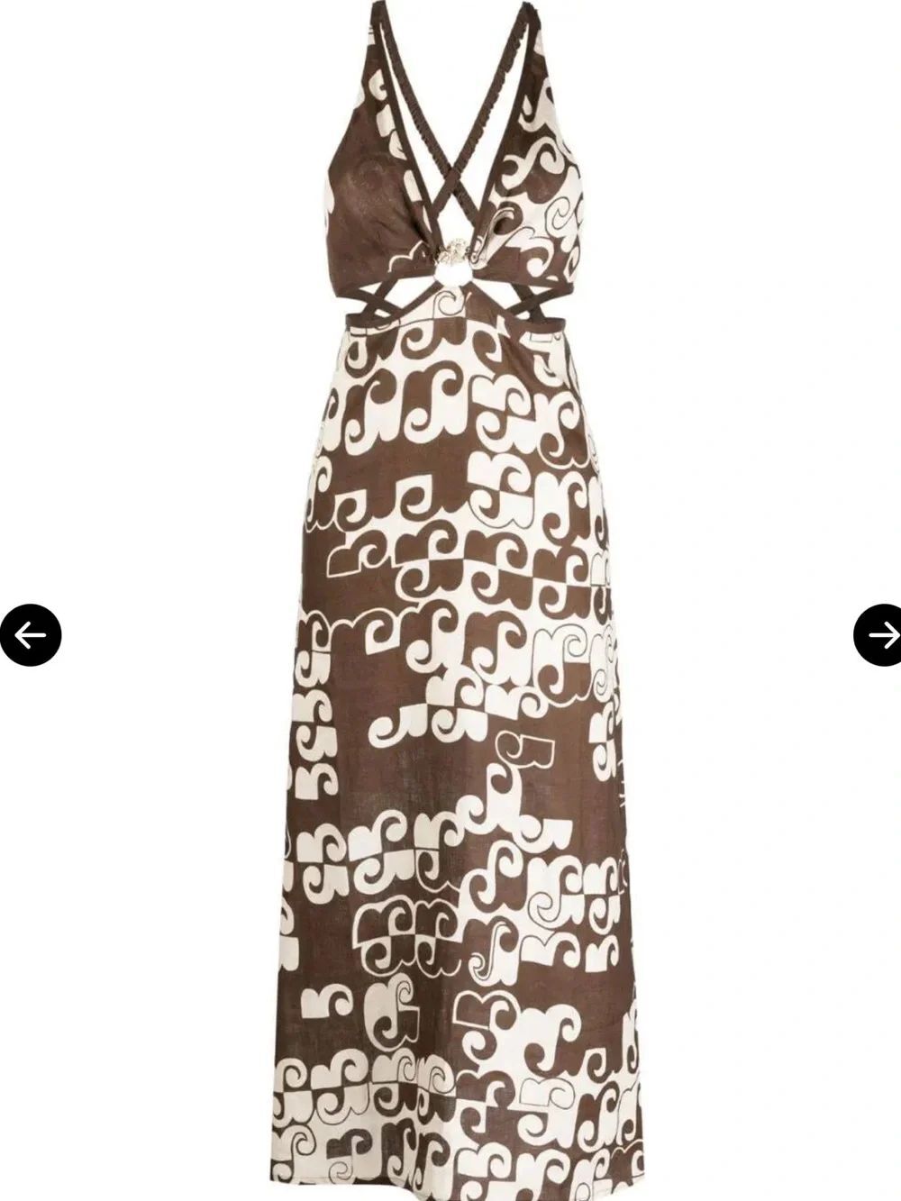 Alemais Maurice Cut Out Midi Dress Chocolate
